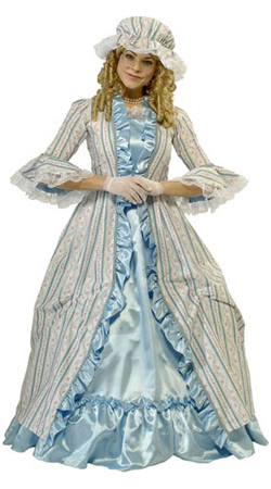 Martha Washington Costume Dresses and Wigs